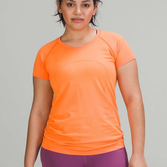 lululemon athletica Tops Lululemon Orange Soda Swiftly Tech Short